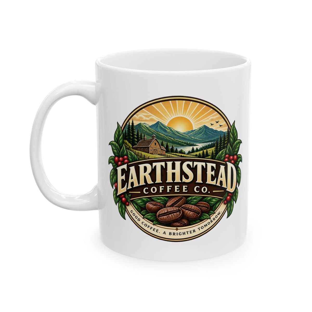 Earthstead Coffee Co. Ceramic Mug, (11oz, 15oz)